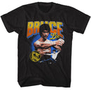 Bruce Lee-Bruce Lee Gradient Text-Black Adult S/S T-Shirt - Black