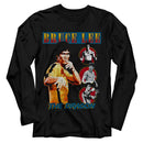 Bruce Lee-Bruce Lee Comic Cover Style-Black Adult L/S T-Shirt - Black