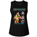 Bruce Lee-Bruce Lee Comic Cover Style-Black Ladies Muscle Tank-S - Black