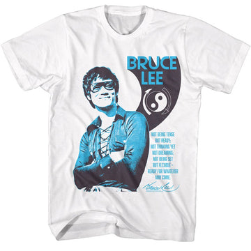 Bruce Lee-Bruce Lee Ready-White Adult S/S T-Shirt - White