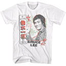 Bruce Lee-Bruce Lee Be Water Pond Scene-White Adult S/S T-Shirt - White