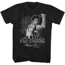 Bruce Lee-Bruce Lee Dragon And Nunchucks-Black Adult S/S T-Shirt - Black