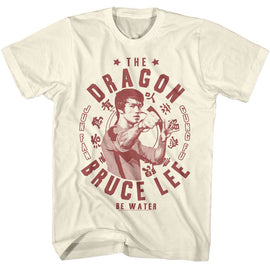 Bruce Lee-Bruce Lee The Dragon Gung Fu-Natural Adult S/S T-Shirt - Natural