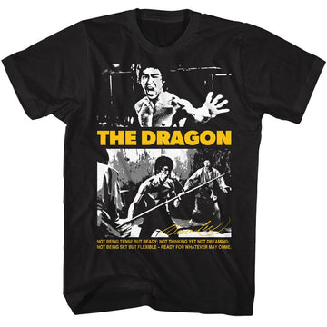 Bruce Lee-Bruce Lee Ready For Whatever-Black Adult S/S T-Shirt - Black