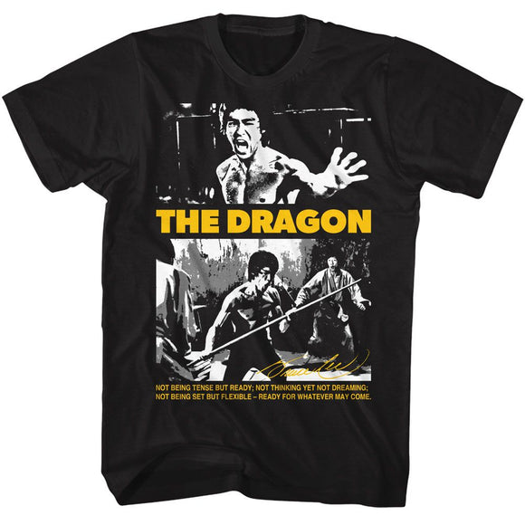 Bruce Lee-Bruce Lee Ready For Whatever-Black Adult S/S T-Shirt - Black