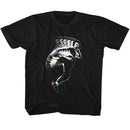 Bruce Lee-Splat Kick-Black Youth S/S T-Shirt (7-8) - Black