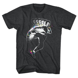 Bruce Lee-Splat Kick-Black Heather Adult S/S T-Shirt - Black Heather