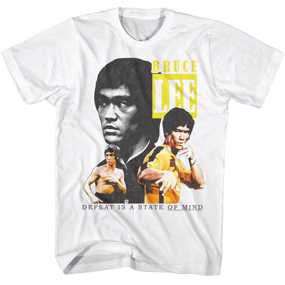 Bruce Lee-Bruce Lee Three-White Adult S/S T-Shirt - White