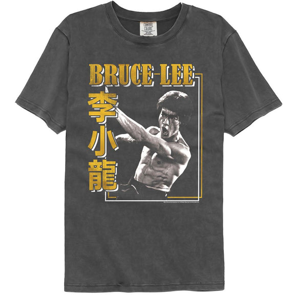 Bruce Lee-Bruce Lee Perpendicular Punch-Pepper Comfort Color Adult S/S T-Shirt - Pepper