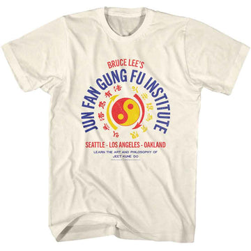 Bruce Lee-Bruce Lee Jun Fan Gung Fu Inst-Natural Adult S/S T-Shirt - Natural