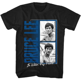 Bruce Lee-Bruce Lee Be Water My Friend-Black Adult S/S T-Shirt - Black