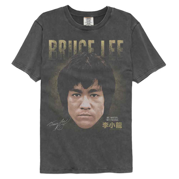 Bruce Lee-Bruce Lee Head-Pepper Comfort Color Adult S/S T-Shirt - Pepper