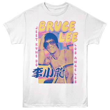 Bruce Lee-Bruce Lee Fun Colors-White Adult S/S T-Shirt - White