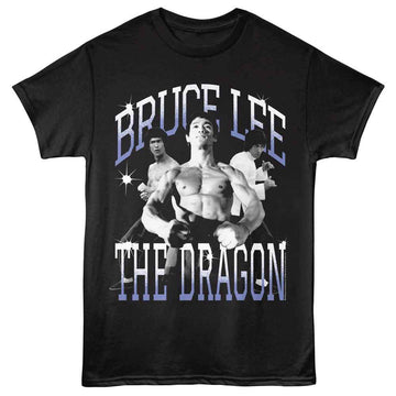 Bruce Lee-Bruce Lee The Dragon-Black Adult S/S T-Shirt - Black