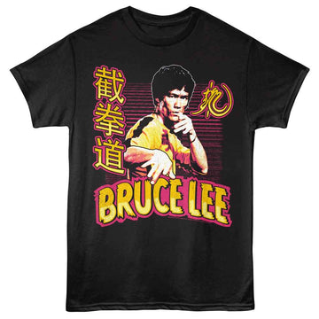 Bruce Lee-Bruce Lee Bright Action-Black Adult S/S T-Shirt - Black