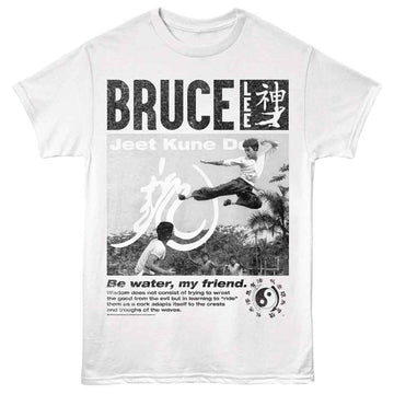 Bruce Lee-Bruce Lee Wisdom-White Adult S/S T-Shirt - White