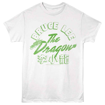 Bruce Lee-Bruce Lee Dragon-White Adult S/S T-Shirt - White
