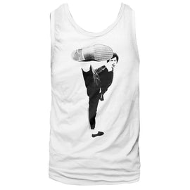 Bruce Lee-Kick-White Adult Tank-S - White