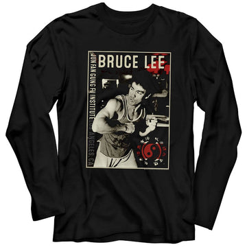 Bruce Lee-Bruce-Black Adult L/S T-Shirt - Black