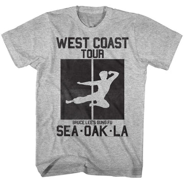 Bruce Lee-All City-Gray Heather Adult S/S T-Shirt - Gray Heather