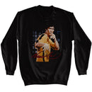 Bruce Lee-Bruce Lee-Black Adult L/S Sweatshirt-S - Black