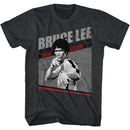 Bruce Lee-Bruce Lee Symbol-Black Heather Adult S/S T-Shirt - Black Heather