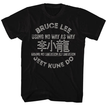 Bruce Lee-Symbols-Black Adult S/S T-Shirt - Black