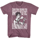 Bruce Lee-Institute2-Vintage Maroon Heather Adult S/S T-Shirt - Vintage Maroon Heather