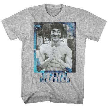 Bruce Lee-Water-Gray Heather Adult S/S T-Shirt - Gray Heather