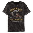 Bruce Lee-Bruce Lee Box Smirk-Mineral Wash Black Adult S/S T-Shirt - Black