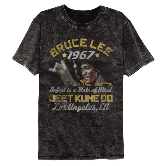 Bruce Lee-Bruce Lee Box Smirk-Mineral Wash Black Adult S/S T-Shirt - Black