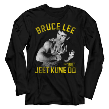 Bruce Lee-Action Bruce-Black Adult L/S T-Shirt - Black