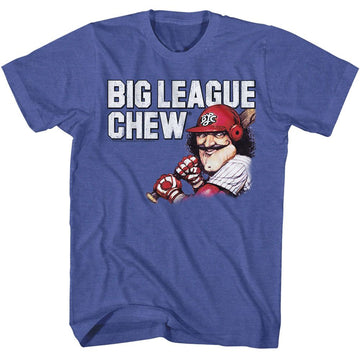 Big League Chew-Big League Chew Vintage Moustache-Royal Heather Adult S/S T-Shirt - Royal Heather