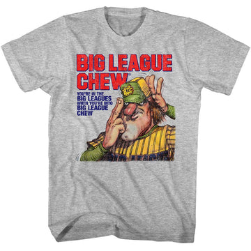 Big League Chew-Big League Chew Pitcher Slogan-Gray Heather Adult S/S T-Shirt - Gray Heather