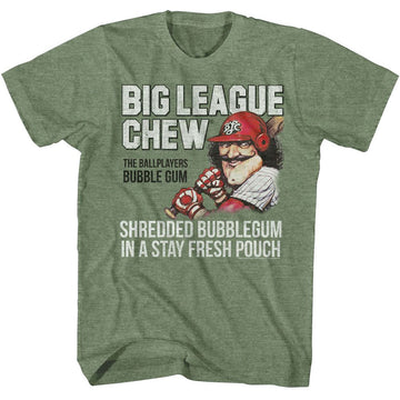 Big League Chew-Big League Chew Shredded-Military Green Heather Adult S/S T-Shirt - Military Green Heather