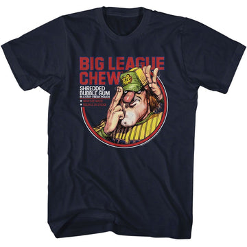 Big League Chew Pitcher-Big League Chew Pitcher Fresh Pouch Circle-Navy Adult S/S T-Shirt - Navy