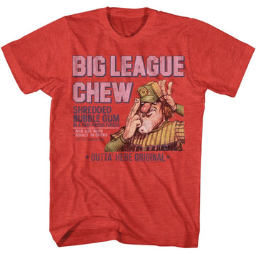 Big League Chew-Big League Chew Washed Pitcher-Red Heather Adult S/S T-Shirt - Red Heather