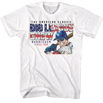Big League Chew-Big League Chew America Text-White Adult S/S T-Shirt - White