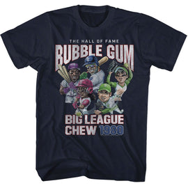 Big League Chew Pitcher-Big League Chew Hall Of Fame-Navy Adult S/S T-Shirt - Navy