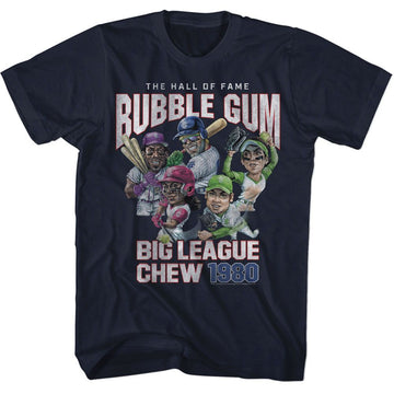 Big League Chew Pitcher-Big League Chew Hall Of Fame-Navy Adult S/S T-Shirt - Navy