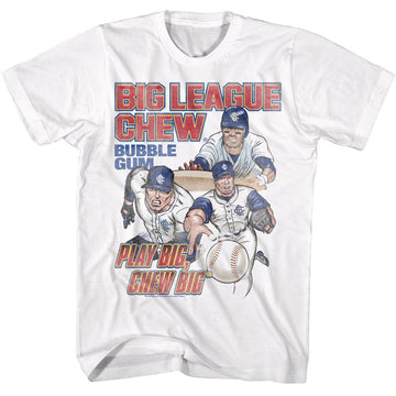 Big League Chew-Big League Chew Play Big-White Adult S/S T-Shirt - White