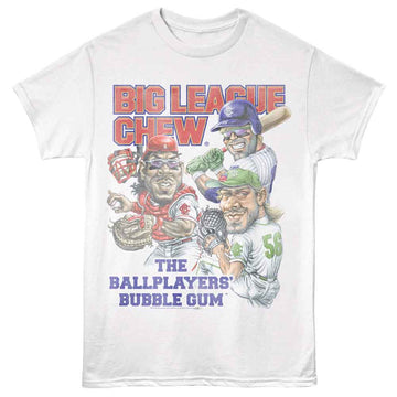 Big League Chew-Big League Chew Batter Catcher Pitcher-White Adult S/S T-Shirt - White