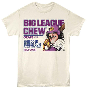 Big League Chew-Big League Chew Vintage Grape-Natural Adult S/S T-Shirt - Natural