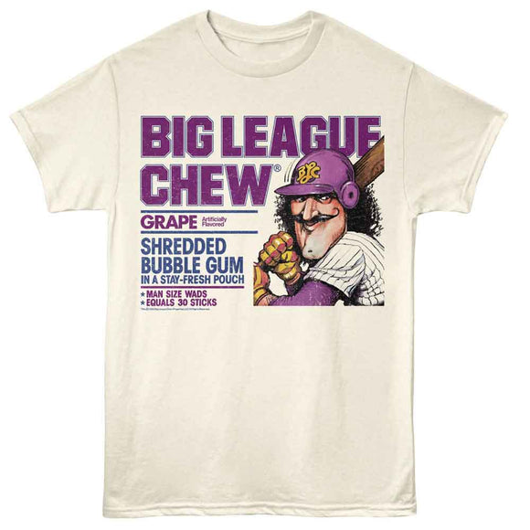 Big League Chew-Big League Chew Vintage Grape-Natural Adult S/S T-Shirt - Natural