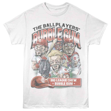 Big League Chew-Big League Chew Ballplayers Gum Team-White Adult S/S T-Shirt - White