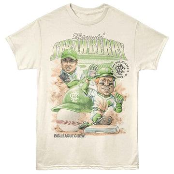 Big League Chew-Big League Chew Slamming Strawberry-Natural Adult S/S T-Shirt - Natural