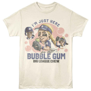 Big League Chew-Big League Chew Softball Here For Gum-Natural Adult S/S T-Shirt - Natural