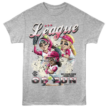 Big League Chew-Big League Chew League Of Fun-Gray Heather Adult S/S T-Shirt - Gray Heather