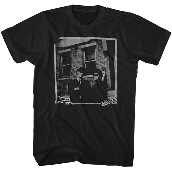 The Blues Brothers-Blues Brick-Black Adult S/S T-Shirt - Black