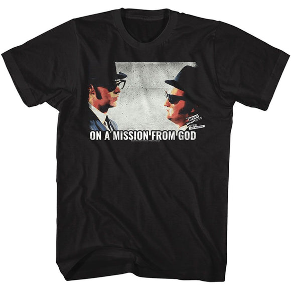 The Blues Brothers-On A Mission-Black Adult S/S T-Shirt - Black